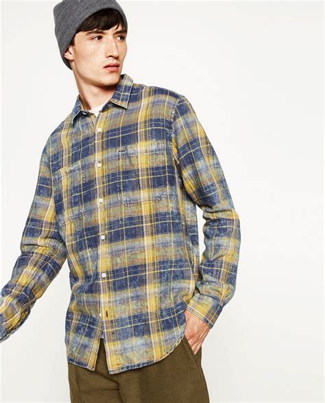 versace style shirt zara|Zara check shirts for men.